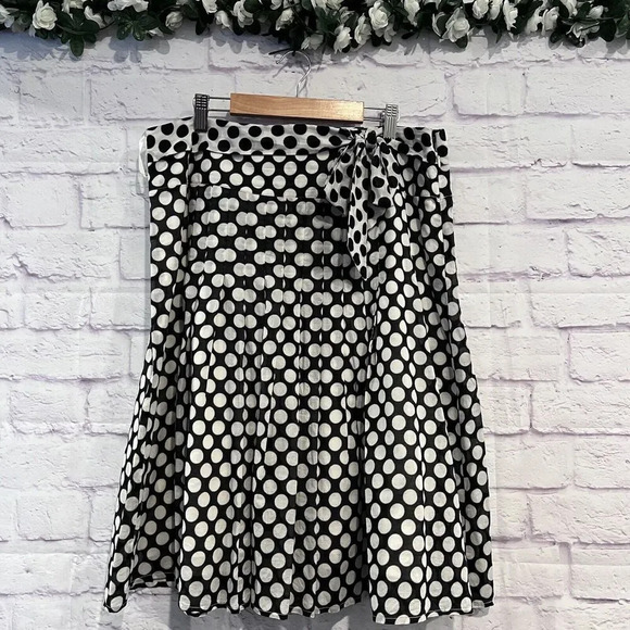 Alfani Dresses & Skirts - Alfani Size 10 Cotton A-Line Skirt‎ Polka Dot Skirt Lined Pleated